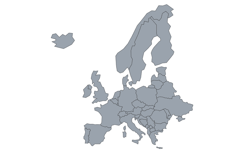 Europe outline map (blank)