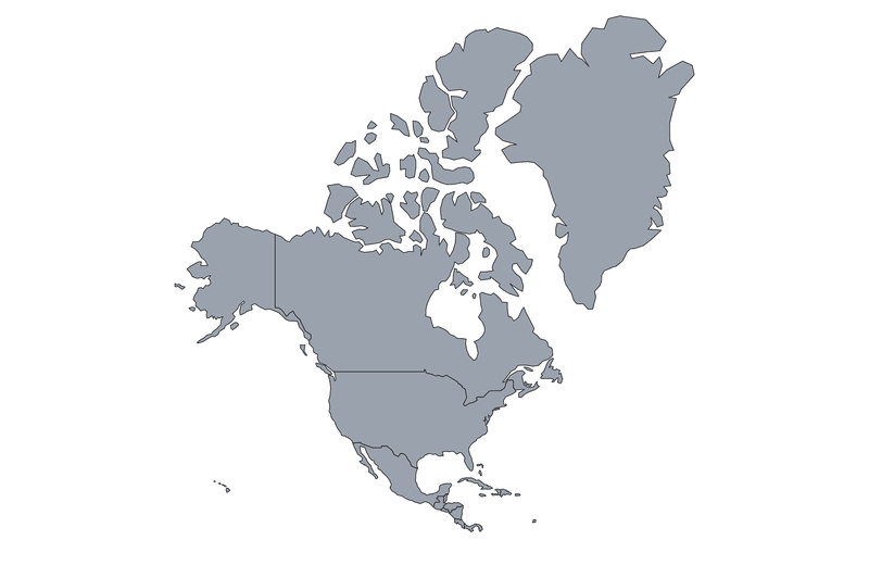 North America outline map (blank)