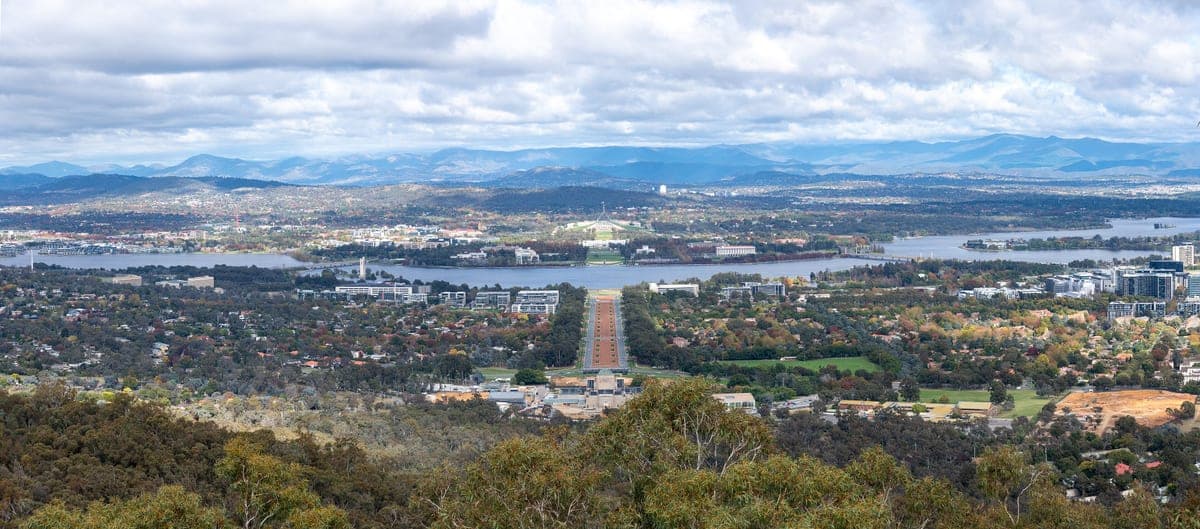 Lake Burley Griffin at the centre of Canberra
